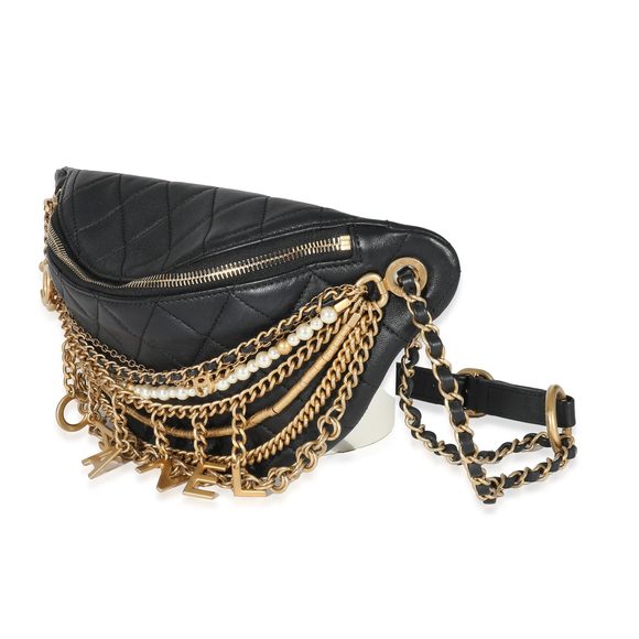 Chanel Black Quilted Lambskin All About Chains Waist Bag - Picture 2 of 7